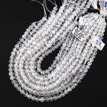 AAA Faceted Natural Rock Crystal Quartz Carved Heart Beads 8mm Gemstone 15.5" Strand