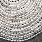 Genuine Freshwater Pearl 4mm Small White Rice Nugget Shape 14.5" Strand b1344