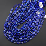 Natural Blue Lapis 10x14mm Smooth Oval Beads 15.5" Strand
