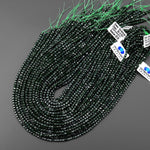 Faceted Green Goldstone Sandstone Beads 4mm Cube 14.5" Strand