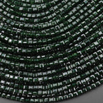 Faceted Green Goldstone Sandstone Beads 4mm Cube 14.5" Strand