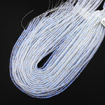 Blue Opalite Smooth Rondelle Beads 3mm 4mm 15.5" Strand