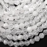 Natural Rock Crystal Quartz Beads Hexagon 8mm Gemstone 15.5" Strand
