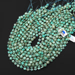 Faceted Natural Peruvian Sea Blue Green Amazonite Beads 8mm Carved Star Gemstone 14.5" Strand