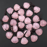 Hand Carved Natural Sea Shell Gemstone Pendant Bead Peruvian Amazonite Rose Quartz Amethyst Aventurine Strawberry Quartz Rock Crystal