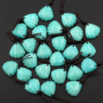 Hand Carved Natural Sea Shell Gemstone Pendant Bead Peruvian Amazonite Rose Quartz Amethyst Aventurine Strawberry Quartz Rock Crystal