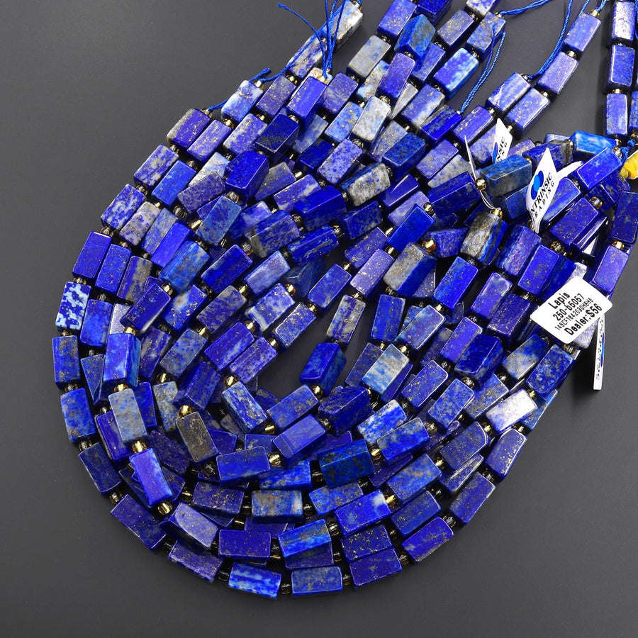 Natural Lapis 8x16mm Rectangle Tube Beads Gemstone 15.5" Strand