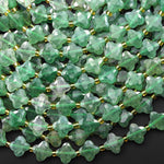 Four Leaf Clover 10mm Beads Natural African Green Chalcedony Carved Faceted Flower Gemstone 15.5" Strand