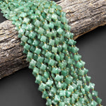 Four Leaf Clover 10mm Beads Natural Green Aventurine Carved Faceted Flower Gemstone 15.5" Strand
