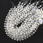 Four Leaf Clover 10mm Beads Natural Rock Crystal Quartz Carved Faceted Flower Gemstone 15.5" Strand