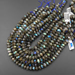 AAA Faceted Natural Labradorite Chiseled Geometric Rectangle Nugget Rondelle Beads 12mm 15.5" Strand