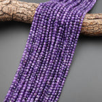 AAA Natural Dark Purple Lepidolite Faceted 4mm Cube Square Beads 15.5" Strand b5256