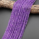 AAA Natural Lilac Purple Amethyst 3mm Faceted Cube Gemstone Beads 15.5" Strand