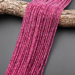 AAA Faceted Natural Pink Tourmaline Thin Rondelle 3x1mm Beads Gemstone 15.5" Strand B5258