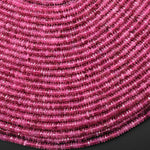 AAA Faceted Natural Pink Tourmaline Thin Rondelle 3x1mm Beads Gemstone 15.5" Strand B5258