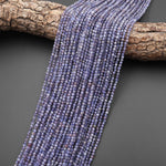 Rare Faceted Natural Sunstone Iolite 3mm Round Gemstone Beads 15.5" Strand