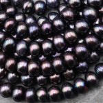 Large Genuine Bronze Freshwater Pearl 12mm 14mm Thick Rondelle Beads Shimmery Iridescent Classic Pearl 15" Strand