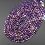 Faceted Natural Purple Amethyst Beads 8mm Carved Star Gemstone 14.5" Strand