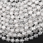 Faceted Natural Rock Crystal Quartz Beads 8mm Carved Star Gemstone 14.5" Strand