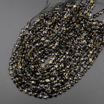 Faceted Natural Golden Obsidian Beads 8mm Carved Star Gemstone 14.5" Strand