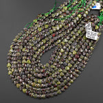 Faceted Natural Dragon Blood Jasper Carved Heart Beads 8mm Gemstone 15.5" Strand