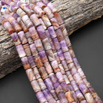 Rare AAA Natural Rainbow Amethyst Tube Beads 20x10mm 15.5" Strand