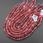 Natural Strawberry Quartz Freeform Center Drilled 8mm 10mm Thick Rondelle Disc Nugget Beads 15.5" Strand