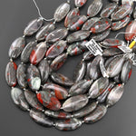 AAA Large Natural African Bloodstone Smooth Long Oval Focal Pendant Beads 40x20mm 15.5" Strand
