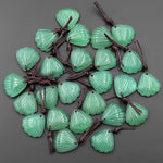 Hand Carved Natural Sea Shell Gemstone Pendant Bead Peruvian Amazonite Rose Quartz Amethyst Aventurine Strawberry Quartz Rock Crystal