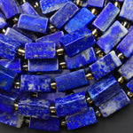 Natural Lapis 8x16mm Rectangle Tube Beads Gemstone 15.5" Strand