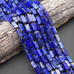 Natural Lapis 8x16mm Rectangle Tube Beads Gemstone 15.5" Strand
