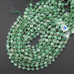Four Leaf Clover 10mm Beads Natural Green Aventurine Carved Faceted Flower Gemstone 15.5" Strand