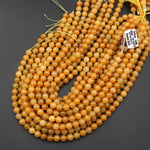 Natural Golden Yellow Jade Round Beads 8mm 10mm 15.5" Strand