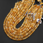AAA Natural Yellow Aventurine Jade 7mm 8mm Smooth Rounded Heishi Rondelle Thick Disc Beads 15.5" Strand