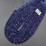 AAA Natural Blue Sodalite Smooth Thin Rondelle Beads 4mm 15.5" Strand