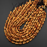 Natural Golden Sandalwood Beads Fortune Treasure Gourd Shape Aromatic Pure Wood Great For Mala Prayer Meditation Therapy 15.5" Strand