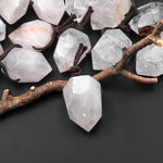 Faceted Natural Rock Quartz Point Pendant Side Drilled Gemstone Crystal Pendulum