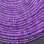 AAA Natural Lilac Purple Amethyst 3mm Faceted Cube Gemstone Beads 15.5" Strand