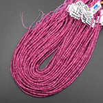 AAA Faceted Natural Pink Tourmaline Thin Rondelle 3x1mm Beads Gemstone 15.5" Strand B5258