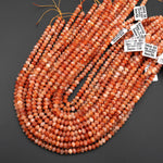 AAA Faceted Fiery Natural Sunstone 6mm Rondelle Beads Gemstone 15.5" Strand
