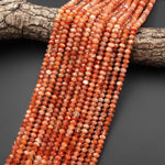 AAA Faceted Fiery Natural Sunstone 6mm Rondelle Beads Gemstone 15.5" Strand