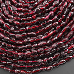 AAA Natural Red Garnet Freeform Pebble Nugget Beads 15.5" Strand