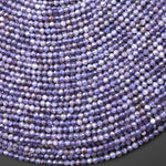 Rare Faceted Natural Sunstone Iolite 3mm Round Gemstone Beads 15.5" Strand