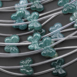 Hand Carved Natural Guatemalan Jade Butterfly Bow Beads 3D
