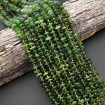 Natural Canadian Jade Freeform Rondelle Beads Center Drilled Disc Nugget 15.5" Strand
