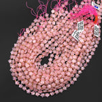 Faceted Natural Pink Rose Quartz Beads 8mm Carved Star Gemstone 14.5" Strand