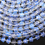 Faceted Opalite Beads 8mm Carved Star Gemstone 14.5" Strand