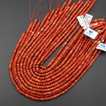 AAA Faceted Natural Red Jasper Heishi Rondelle Beads 6mm 15" Strand
