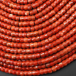 AAA Faceted Natural Red Jasper Heishi Rondelle Beads 6mm 15" Strand