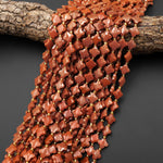 Sparkling Four 4 Leaf Clover 10mm Beads Faceted Goldstone Carved Flower Gemstone 15.5" Strand